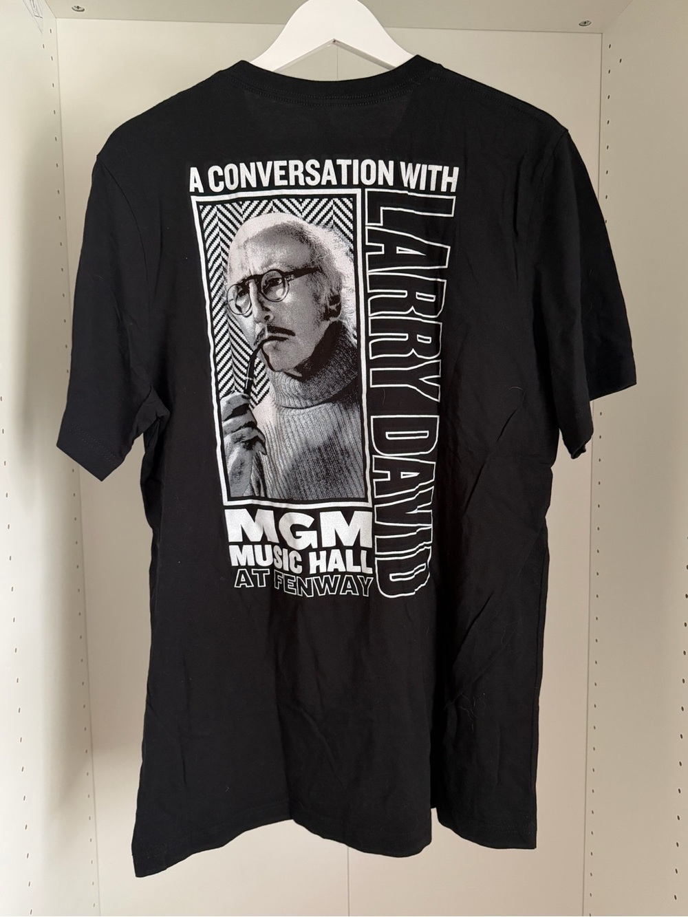 Larry David A Conversation 2024 MGM Fenway Event T-Shirt Black XL Curb